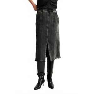 NEW RAQUEL ALLEGRA twill work skirt in faded black